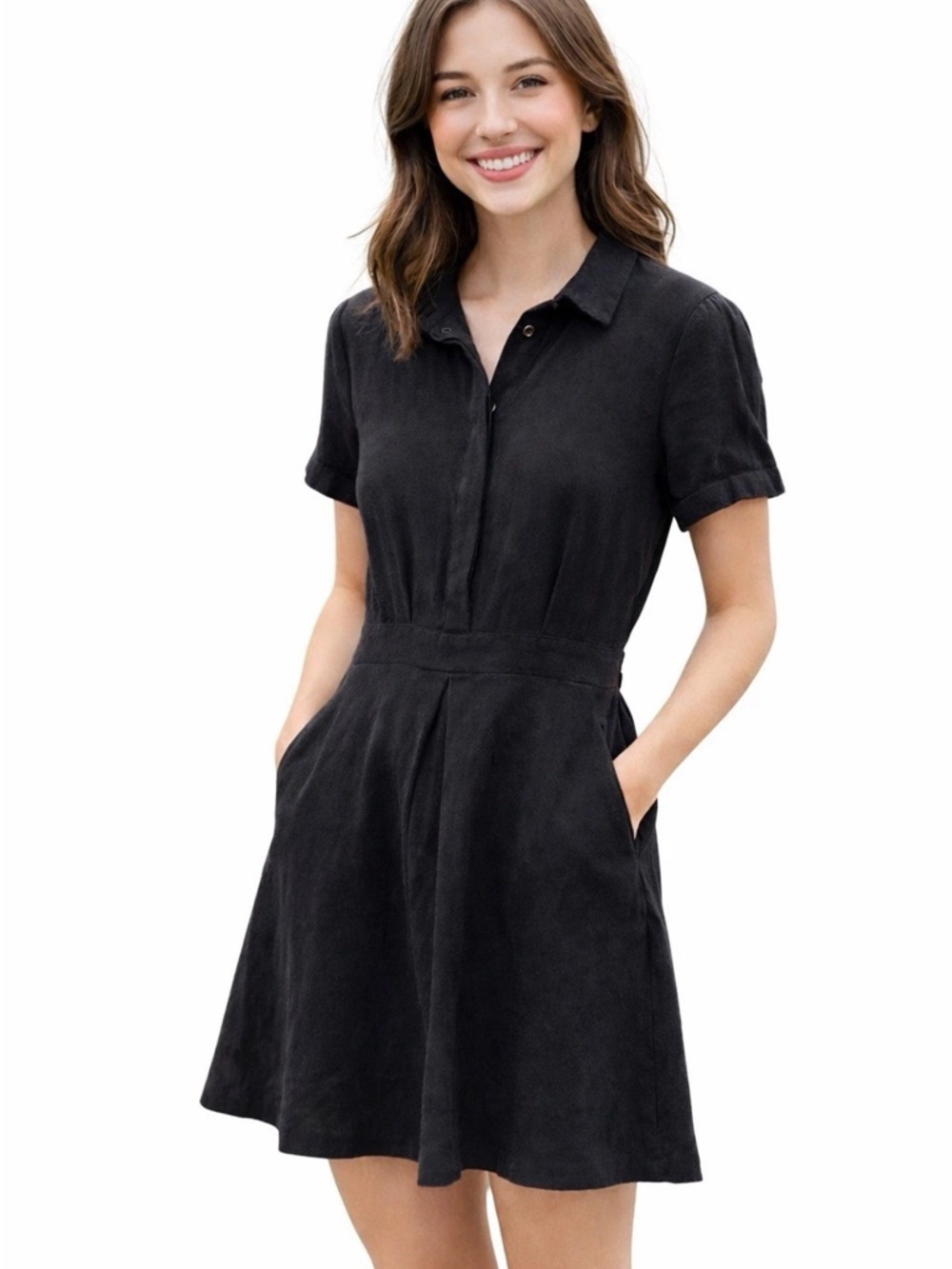 Free People Black Mini Dress Womens 8 Gauze Cotton Boho Casual